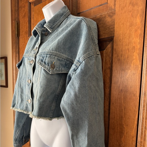 jw signature Los Angeles Blue Denim Cropped Jacket 2XL - Picture 6 of 11